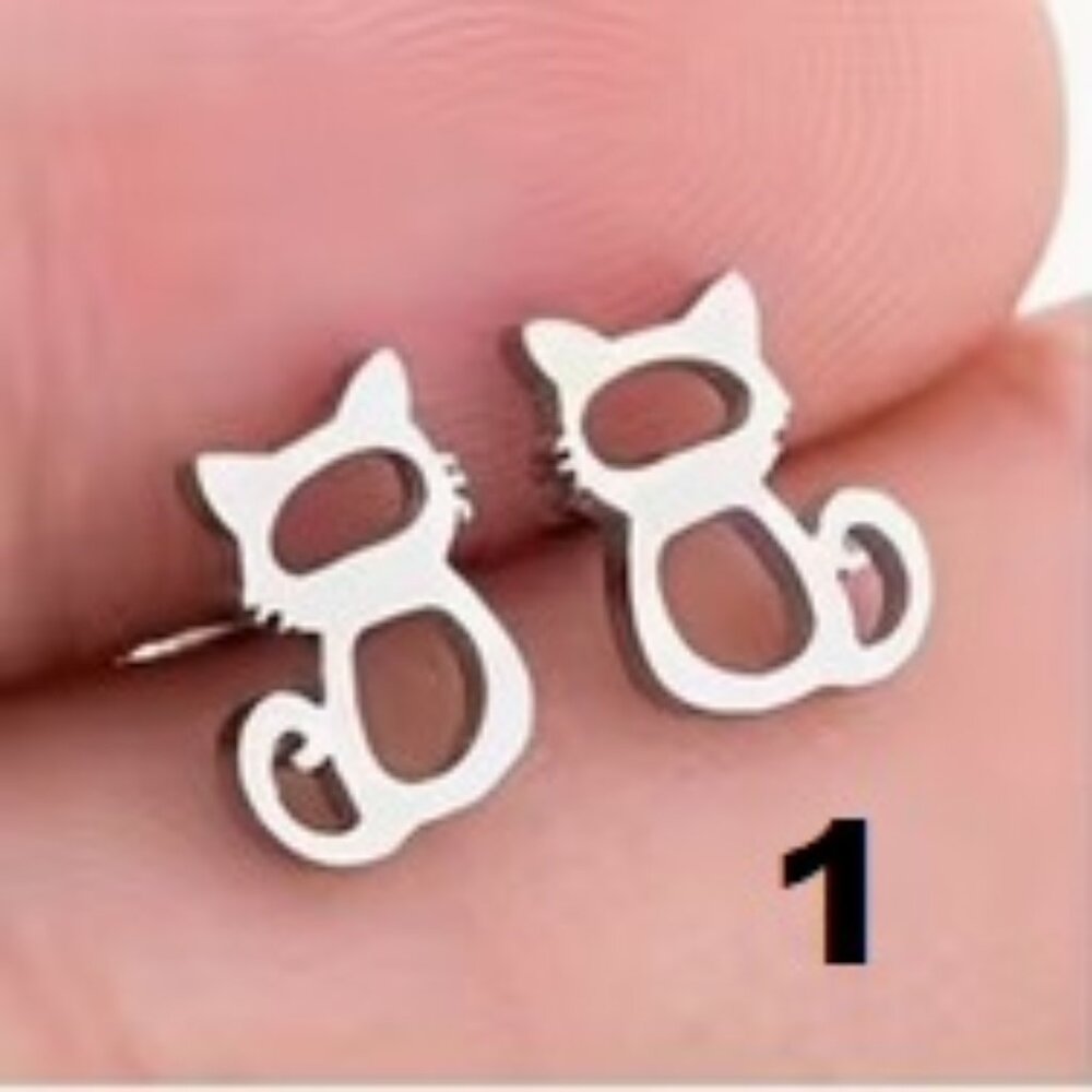 Purr-fectly Cute - Choice - Stainless Steel Post Earrings - Picture 2 of 9